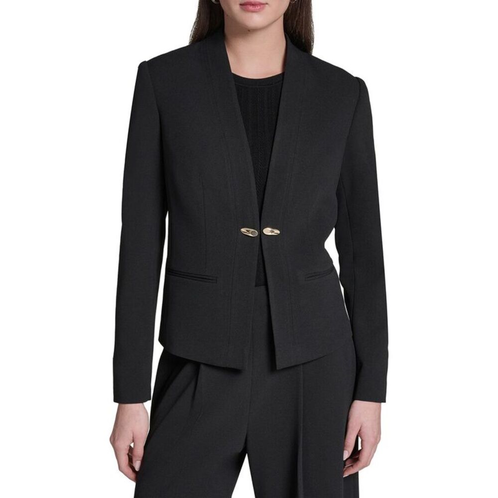 Halston Womens  Collarless Blazer